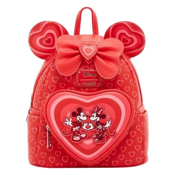 NWT Loungefly Disney Mickey and Minnie Valentines Day Mini Backpack - Picture 1 of 6